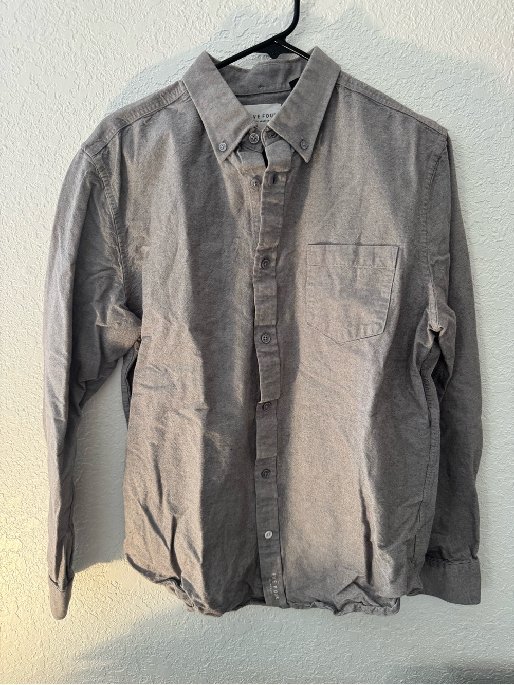 Five Four Men's Button-Down Corduroy Shirt in Gray